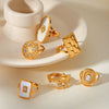 Wholesale Geometric Stainless Steel Women's Ring With Electroplating