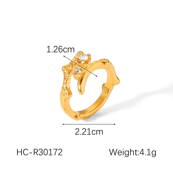 Wholesale Geometric Stainless Steel Women's Ring With Electroplating