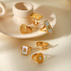 Wholesale Geometric Stainless Steel Women's Ring With Electroplating