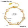 Wholesale Geometric 316L Stainless Steel Zircon Handmade 18K Gold Plated Elegant Women's Bracelet
