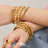 Wholesale Geometric Stainless Steel Zircon Inlay 18K Gold Plated Clasp Bracelet