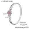 Wholesale Geometric Stainless Steel Zircon Inlay 18K Gold Plated Clasp Bracelet