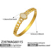 Wholesale Geometric Stainless Steel Zircon Inlay 18K Gold Plated Clasp Bracelet