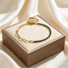 Wholesale Geometric Stainless Steel Zircon Vacuum Plated 18K Gold Chain Bracelet For Women