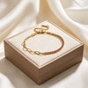 Wholesale Geometric Stainless Steel Zircon Vacuum Plated 18K Gold Chain Bracelet For Women