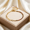 Wholesale Geometric Stainless Steel Zircon Vacuum Plated 18K Gold Chain Bracelet For Women
