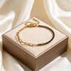 Wholesale Geometric Stainless Steel Zircon Vacuum Plated 18K Gold Chain Bracelet For Women