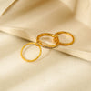 Wholesale Geometric Stainless Steel Zirconencrusted 18K Goldplated Ring For Women Luxury Jewelry
