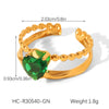 Wholesale Geometric Stainless Steel Zirconia Inlaid Open Ring For Women Couple Jewelry