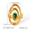 Wholesale Geometric Stainless Steel Zirconia Inlaid Open Ring For Women Couple Jewelry