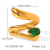 Wholesale Geometric Stainless Steel Zirconia Inlaid Open Ring For Women Couple Jewelry