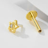 Wholesale Geometric Star Diamond S925 Sterling Silver Flat Head Piercing Thread Ear Bone Nail Earrings For Women