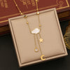 Wholesale Geometric Star Stainless Steel Electroplated Tassel Necklace With Oshaped Chain For Women