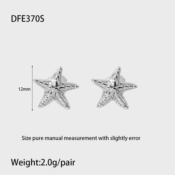 Wholesale Geometric Starfish Stainless Steel 18K Gold Plated Earrings For Women