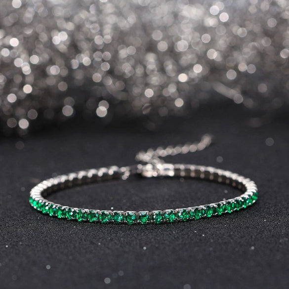 Wholesale Geometric 925 Sterling Silver Cubic Zirconia Tennis Bracelet With Electroplating For Women