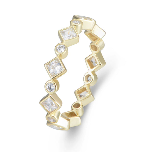 Wholesale Geometric Sterling Silver Diamond Ring For Women