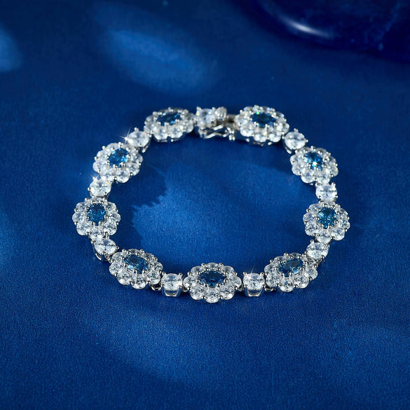 Wholesale Geometric 925 Sterling Silver Zircon Bracelet For Women Light Luxury Retro Style