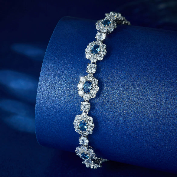 Wholesale Geometric 925 Sterling Silver Zircon Bracelet For Women Light Luxury Retro Style