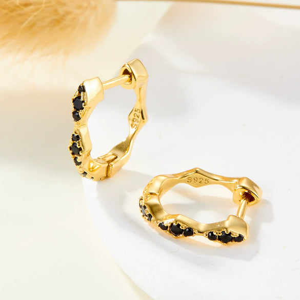Wholesale Geometric 925 Sterling Silver Zirconia Earrings Sweet Cool Style