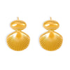 Wholesale Geometric Stitching Marine Shell Earrings In Titanium Steel Plated 18K Gold With Electroplating Treatment For Women