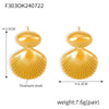 Wholesale Geometric Stitching Marine Shell Earrings In Titanium Steel Plated 18K Gold With Electroplating Treatment For Women