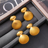Wholesale Geometric Stitching Marine Shell Earrings In Titanium Steel Plated 18K Gold With Electroplating Treatment For Women