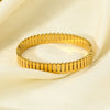 Wholesale Geometric Striped 18K Gold Electroplated Stainless Steel Bracelet Jewelry For Women