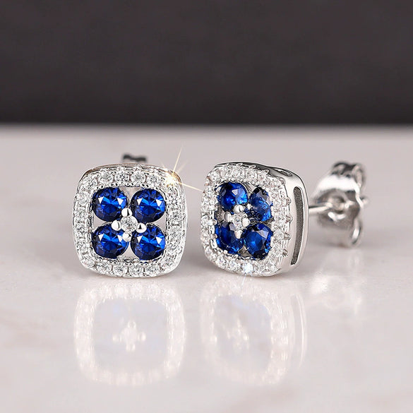 Wholesale Geometric Stud Earrings For Women Copper Zirconia Elegant Design