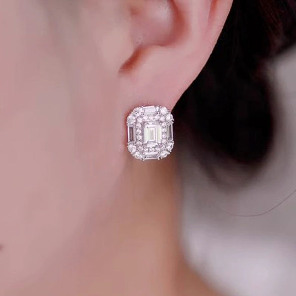 Wholesale Geometric Stud Earrings For Women Copper Zirconia Highend Jewelry