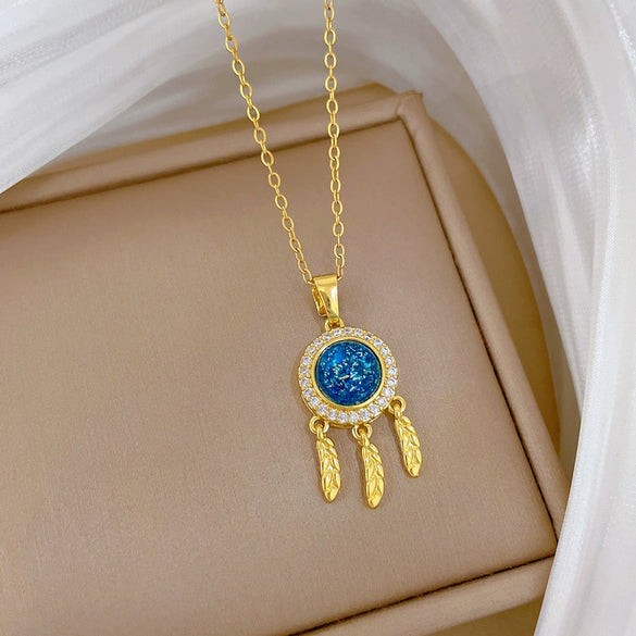 Wholesale Geometric Style Copper Pendant Stainless Steel Necklace For Unisex