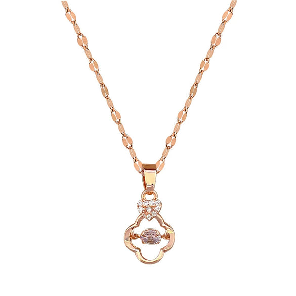 Wholesale Geometric Style Copper Pendant Stainless Steel Necklace For Women