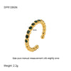 Wholesale Geometric Style Electroplated Stainless Steel Inlaid Zircon Cross Opening Ring For Women