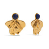 Wholesale Geometric Style Electroplated Stainless Steel Lapis Lazuite Irregular Fan Earrings Ear Jewelry