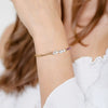 Wholesale Geometric Style Natural Stone And Freshwater Pearl 925 Sterling Silver Paper Clip Bracelet For Women With Electroplating