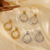 Wholesale Geometric Style Pvd Furnace Vacuum Real Gold Plated Stainless Steel Hoop Earrings For Women