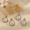 Wholesale Geometric Style Pvd Furnace Vacuum Real Gold Plated Stainless Steel Hoop Earrings For Women