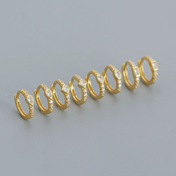 Wholesale Geometric Style S925 Sterling Silver Electroplated Earring Jewelry