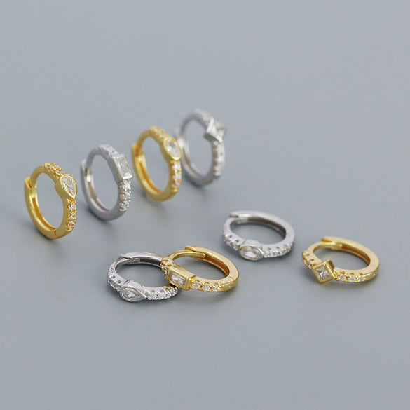 Wholesale Geometric Style S925 Sterling Silver Electroplated Earring Jewelry