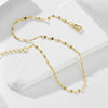 Wholesale Geometric Style Silver 925 Sterling Silver Plated 14K Gold Tile Chain Anklet For Women