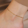 Wholesale Geometric Style Silver 925 Sterling Silver Plated 14K Gold Tile Chain Anklet For Women