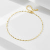 Wholesale Geometric Style Silver 925 Sterling Silver Plated 14K Gold Tile Chain Anklet For Women