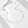 Wholesale Geometric Style Silver 925 Sterling Silver Plated 14K Gold Tile Chain Anklet For Women