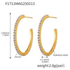 Wholesale Geometric Style Stainless Steel And Titanium Steel Inlaid Zircon Electroplated Earrings For Women