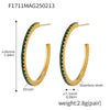 Wholesale Geometric Style Stainless Steel And Titanium Steel Inlaid Zircon Electroplated Earrings For Women