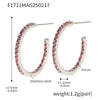 Wholesale Geometric Style Stainless Steel And Titanium Steel Inlaid Zircon Electroplated Earrings For Women