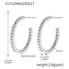 Wholesale Geometric Style Stainless Steel And Titanium Steel Inlaid Zircon Electroplated Earrings For Women