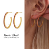 Wholesale Geometric Style Stainless Steel And Titanium Steel Inlaid Zircon Electroplated Earrings For Women