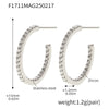 Wholesale Geometric Style Stainless Steel And Titanium Steel Inlaid Zircon Electroplated Earrings For Women