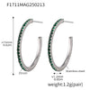 Wholesale Geometric Style Stainless Steel And Titanium Steel Inlaid Zircon Electroplated Earrings For Women