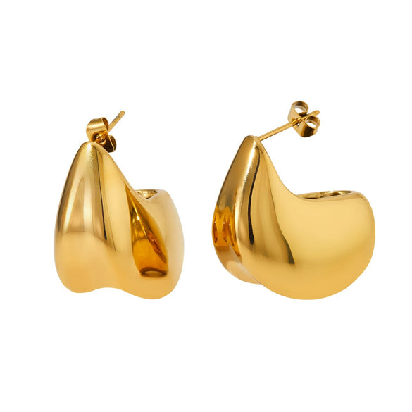 Wholesale Geometric Style Stainless Steel Electroplated Gold Earrings For Women